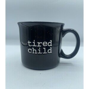 TIRED CHILD Joseph A. Collection 4" Black Mug - Microwave & Dishwasher Safe NEW